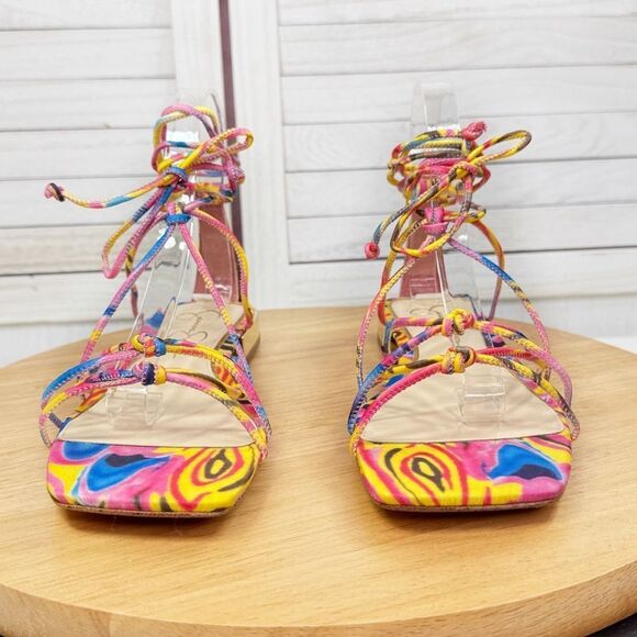 Jessica Simpson Chasca Ankle Tie Lace Up Gladiator Sandals Multicolor 8 - Picture 4 of 12
